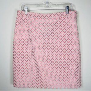 Brooks Brothers Pink and White Pencil Skirt